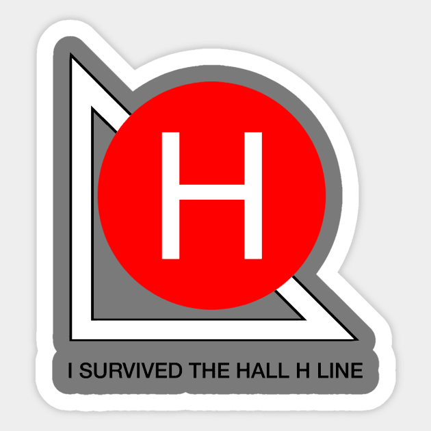 Basic Hall H - I Survived the Hall H Line Outlined Sticker by Nightwing Futures